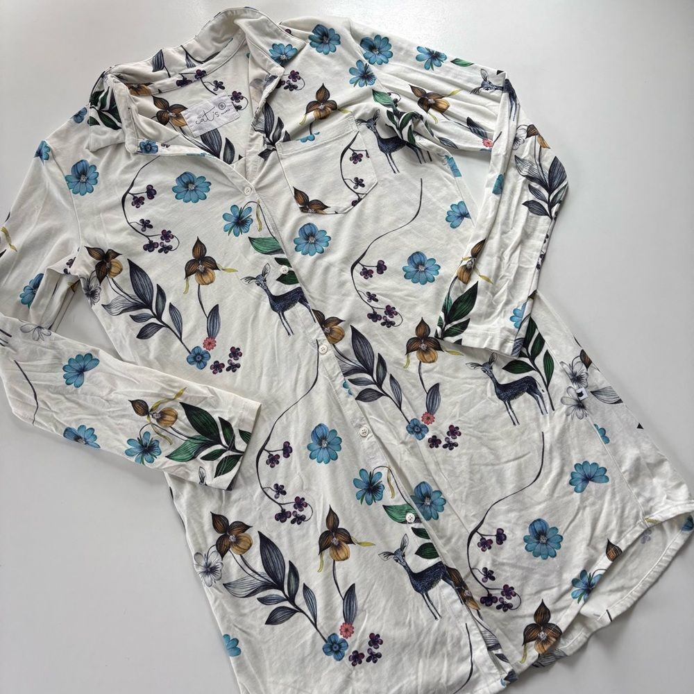 The Cats Pyjamas Deerly Pima Nightgown Small
